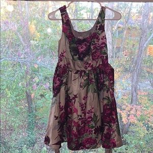 Silver pink maroon floral dress
